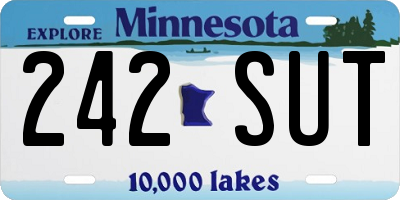 MN license plate 242SUT