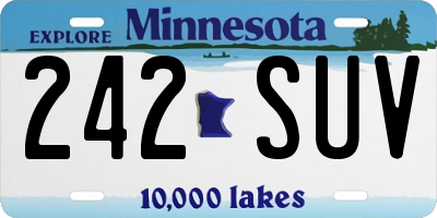 MN license plate 242SUV