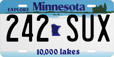 MN license plate 242SUX