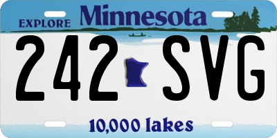 MN license plate 242SVG
