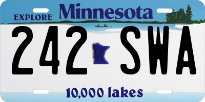 MN license plate 242SWA