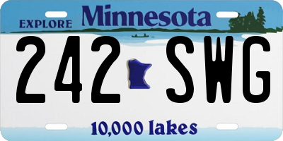 MN license plate 242SWG