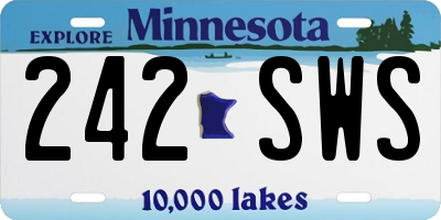 MN license plate 242SWS