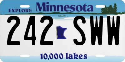 MN license plate 242SWW