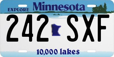 MN license plate 242SXF