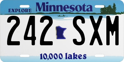 MN license plate 242SXM