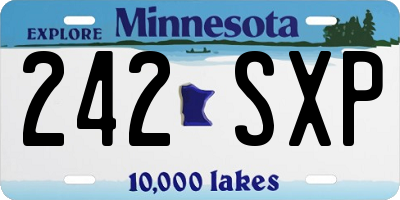 MN license plate 242SXP