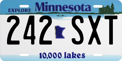 MN license plate 242SXT