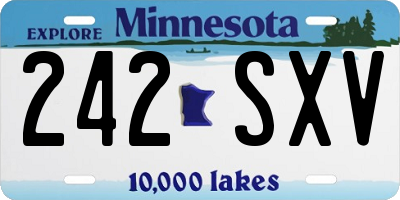 MN license plate 242SXV