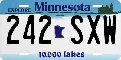 MN license plate 242SXW