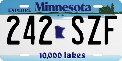 MN license plate 242SZF
