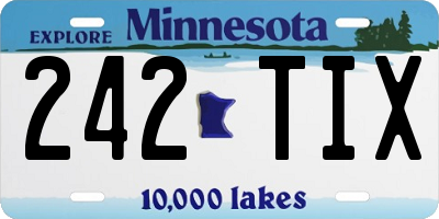 MN license plate 242TIX