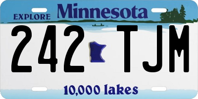 MN license plate 242TJM