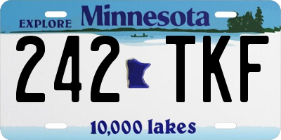MN license plate 242TKF