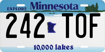 MN license plate 242TOF