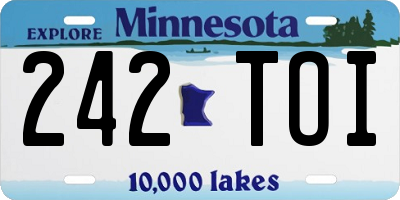 MN license plate 242TOI