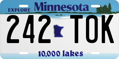 MN license plate 242TOK