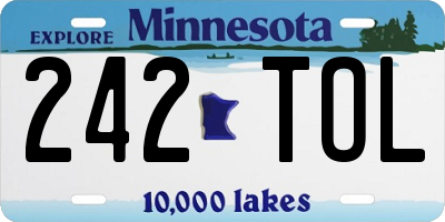 MN license plate 242TOL