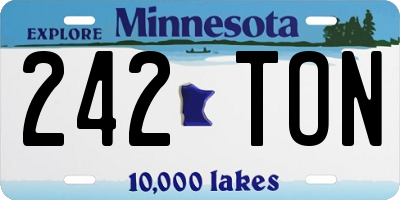 MN license plate 242TON