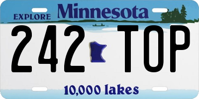 MN license plate 242TOP
