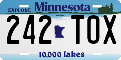 MN license plate 242TOX