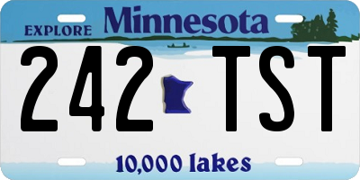 MN license plate 242TST