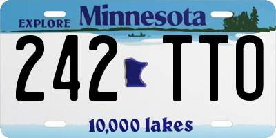 MN license plate 242TTO