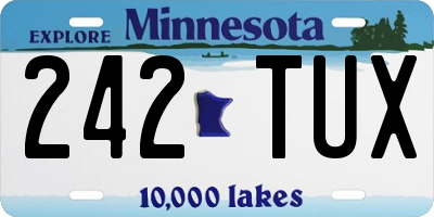 MN license plate 242TUX