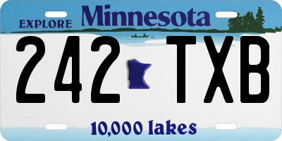 MN license plate 242TXB