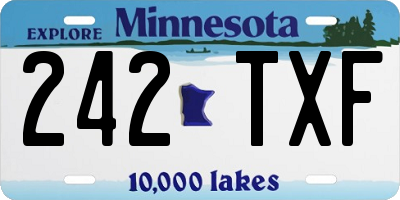 MN license plate 242TXF