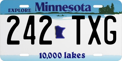 MN license plate 242TXG