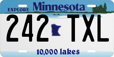 MN license plate 242TXL