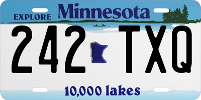 MN license plate 242TXQ
