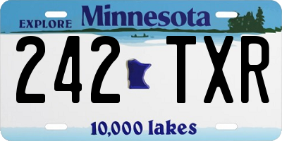 MN license plate 242TXR
