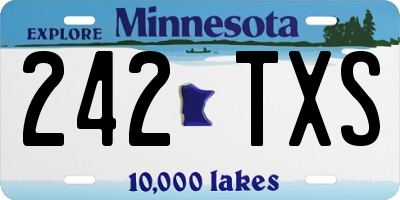 MN license plate 242TXS