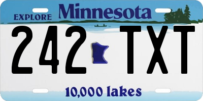 MN license plate 242TXT