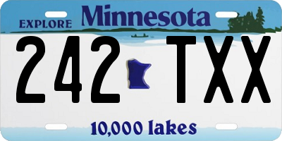 MN license plate 242TXX