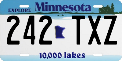 MN license plate 242TXZ