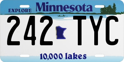 MN license plate 242TYC