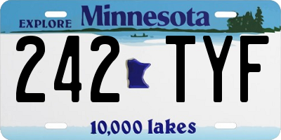 MN license plate 242TYF