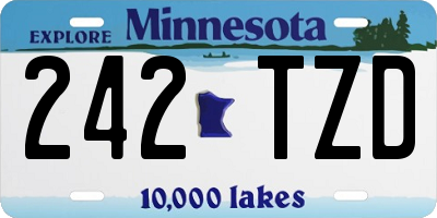 MN license plate 242TZD