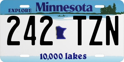 MN license plate 242TZN