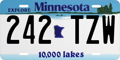 MN license plate 242TZW