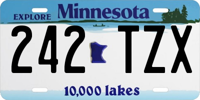 MN license plate 242TZX