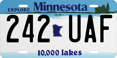 MN license plate 242UAF
