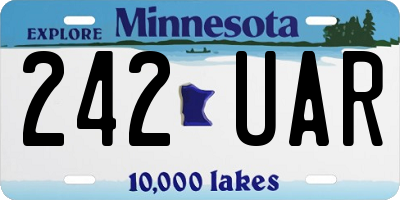 MN license plate 242UAR