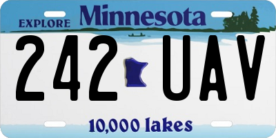 MN license plate 242UAV