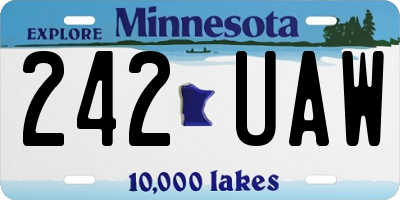 MN license plate 242UAW