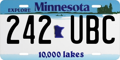 MN license plate 242UBC
