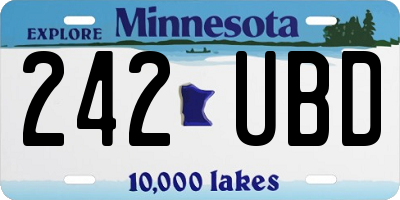 MN license plate 242UBD